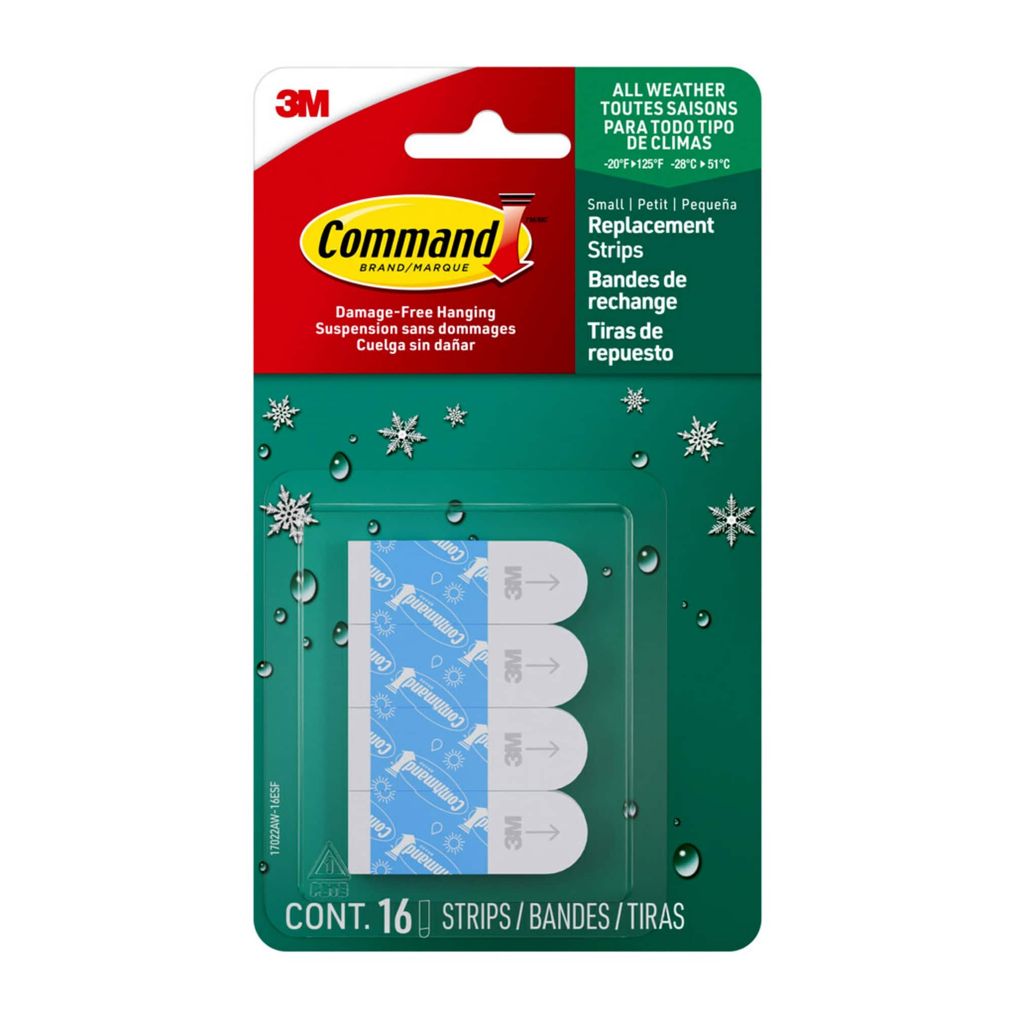 Command™ Small All Weather Foam Replacement Strips, 16ct.